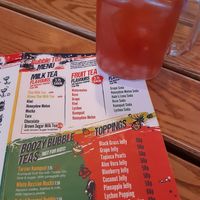 Watermelon tea with lychee bubbles at Zaap Thai Street Food in Nottingham