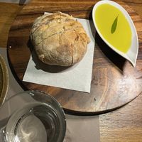 bread with juicy olive oil   at Peskesi in Crete