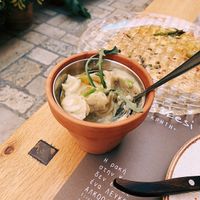 Fava bean spread (huuuge portion!) at Peskesi in Crete