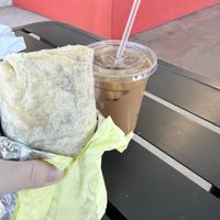 Burrito and iced drink   at Garduno's Taco King in Baldwin Park