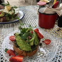 avocado toast with cashew pesto  at Mama Carmen's in Mallorca