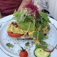 Avo and tofu on toast  at Mama Carmen's in Mallorca
