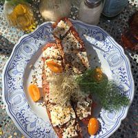 Vegetarian toast  at Mama Carmen's in Mallorca