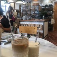 Iced lattes  at Mama Carmen's in Mallorca