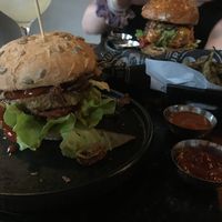 Vegan burger  at Badal Corner in Mallorca