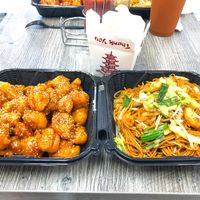 Orange Chicken and Chow Mein at Pots N Woks in Whittier