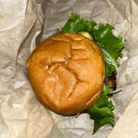 Top image of burger at Dick Mondell's in Gainesville