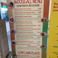 Mcdougall menu at El Patio in Santa Rosa