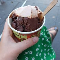 Chocolate sorbet and Mardi Gras special flavour at Gelato Messina in Sydney