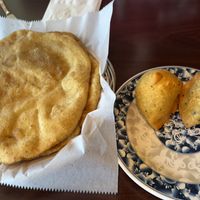 veg samosa & poori  at Bhutan House in Sandy
