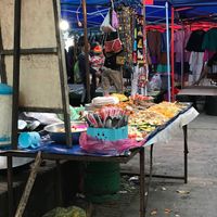 Buffet stand at Hmong Night Market in Luang Prabang