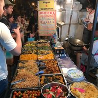 Buffet at Hmong Night Market in Luang Prabang