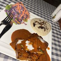 Tofu peppercorn steak   at Vegan Casa in Patnem