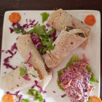 Southern fried chicken wraps at Vegan Casa in Patnem