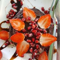 chocolate pancakes at Vegan Casa in Patnem