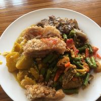 60 baht, point and choose from the buffet. Highly recommend the pumpkin curry at Chew Xin Jai in Pai