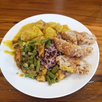 Plate from the buffet. 50B at Chew Xin Jai in Pai