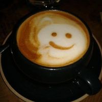 Soya latte at My Village in North West London