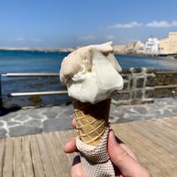 Nom. A scoop of banana and one of lemon. Sorry this is partially licked before taking the photo.  at Gelateria Demaestri in Tenerife