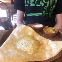 Vegan-friendly masala dosa for breakfast ! at True Thomas in Varkala