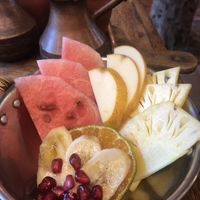Fruit salad - part of breakfast combo  at True Thomas in Varkala