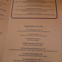 Menu at Laksamania in London