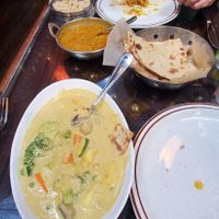 Coconut curry, daal, roti, brown rice at Delhi Belly Indian Bistro in Sonoma
