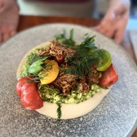 Fable mushrooms w orzo  at Naim  in Paddington