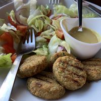 Falafel salad at The Soup Company in Vik