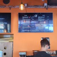 Menu (also a vegan salad) at The Soup Company in Vik