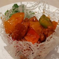 Braised beancurd skin with tomato sauce at Canton Paradise in Central Singapore