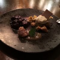 Rhubarb dessert at The Meets Restaurant in Amsterdam