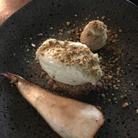 Peer en pistachio crème   at The Meets Restaurant in Amsterdam