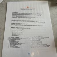 Lunch menu   at The Ugly Duckling Cafe in Shaftesbury