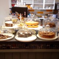 Some vegan cakes among this lot. at The Ugly Duckling Cafe in Shaftesbury