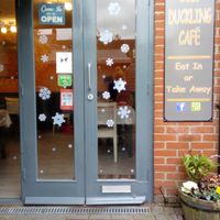 The welcoming entrance. at The Ugly Duckling Cafe in Shaftesbury