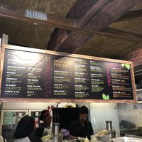 Menu board  at Raw Juice Bar in Bridgetown