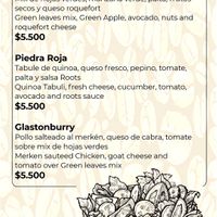 Salad menu (Dec 2021) at Roots in San Pedro De Atacama