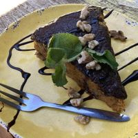 Damn good carrot cakee  at Roots in San Pedro De Atacama