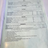 Menu at Chiche in Luxembourg City