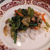 Sate vegetable stir fry (vegan) at Apsara in Quebec
