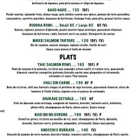 Menu at Organic Kitchen in Casablanca