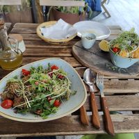 Buddha bowl, Cauliflower wings at Organic Kitchen in Casablanca