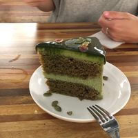 Matcha cake  at Pando Cafe in Kota Kinabalu