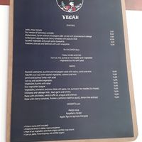 English vegan menu at Restaurante Amaltea in Cordoba