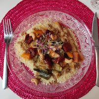 Couscous aux légumes de saison at Restaurante Amaltea in Cordoba