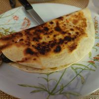Starter / Vegan roasted vegetables quesadilla (which simply avoides dairy cheese) at Restaurante Amaltea in Cordoba