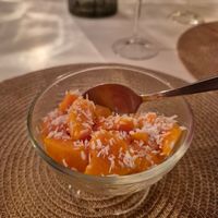 Nachtisch Papaya vegan at Restaurante Amaltea in Cordoba