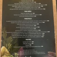 Carta vegana  at Restaurante Amaltea in Cordoba