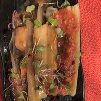 Miso leeks  at Restaurante Amaltea in Cordoba